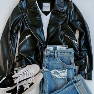 Chelsea Deboer Sturgis Faux Leather Moto Jacket